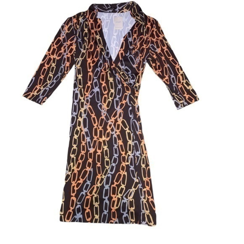 J. McLaughlin brown orange dress nwt s
